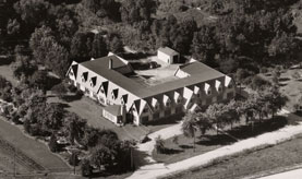 An aerial view of the former home of Indiana Botanic Gardens